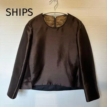 SHIPS 다크 브라운 새틴 긴팔 상의 쉽스