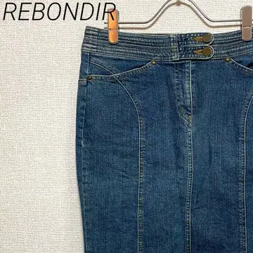 REBONDIR 미디 스커트 데님 타이트 포켓 부착 백 슬릿