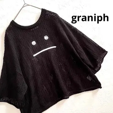 [ 새상품급 ] graniph 뷰티풀 섀도우 메쉬 니트 F 레이어드
