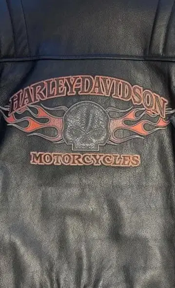 할리데이비슨 가죽 재킷 스컬 블랙