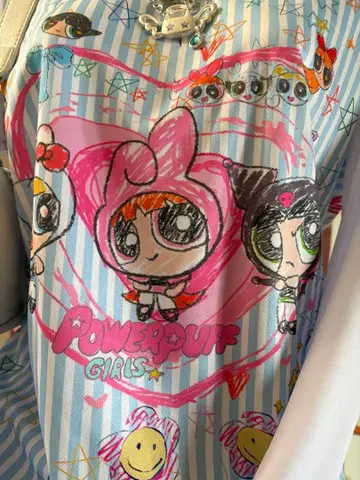 파워퍼프걸스 위시코어 유니폼 키티 산리오 y2k 롱티