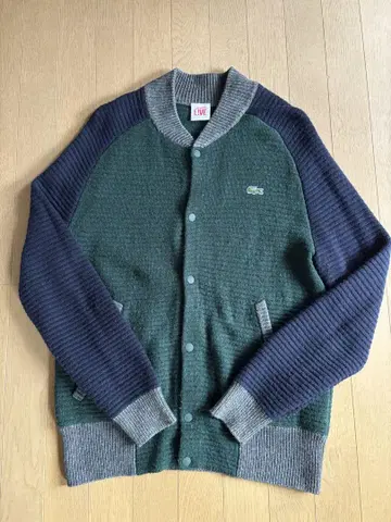 [ 새상품급 ] 라코스테 LACOSTE 가디건 그린/네이비 사이즈 L