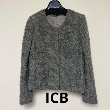 ICB 노카라 자켓 포멀 그레이 모헤어 루프
