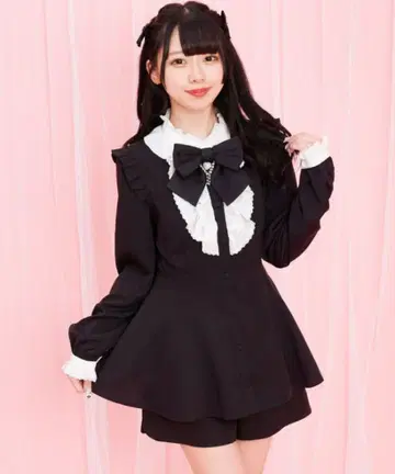 Secret Honey 액세서리 리본 긴팔 셋업