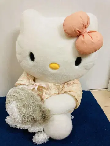 헬로키티 시츄 봉제 인형 강아지 개 레트로 약 40cm 안고 있는