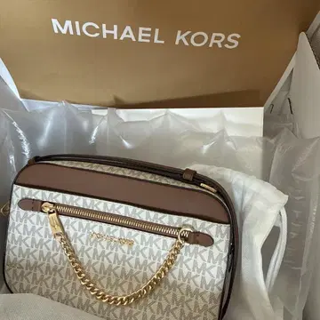 MICHAEL KORS 숄더백 화이트/브라운
