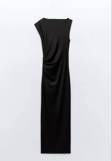 새상품! ZARA 드레이프 원피스 S 사이즈 블랙 드레스