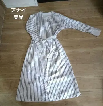 아나이 스트라이프 셔츠 원피스