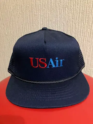 초레어 80s 빈티지 USA제 항공사 자수 로고 트래커 캡