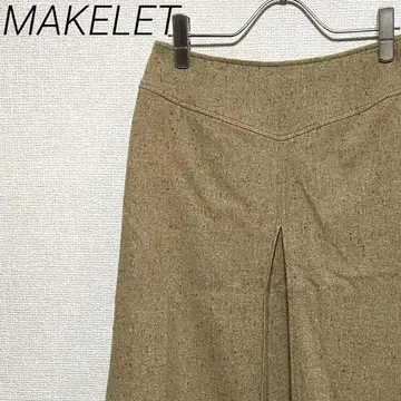 MAKELET 미디 스커트 심플 안감 부착 깔끔한 울 혼방 오피스