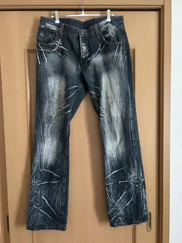 클론 데브그루 오니히게 가공 플레어 데님 팬츠 y2k 시크 스타일