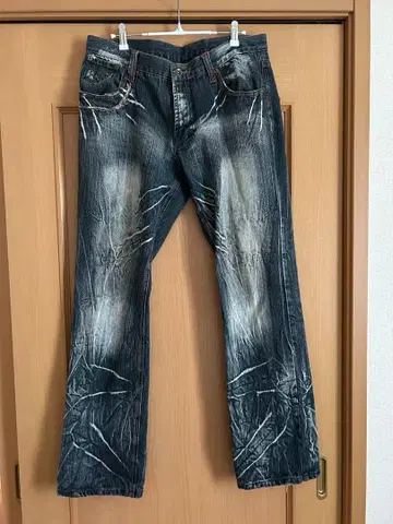 클론 데브그루 오니히게 가공 플레어 데님 팬츠 y2k 시크 스타일