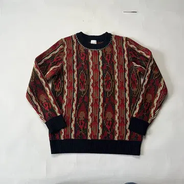 폴스미스 올 패턴 네이티브 민족 니트 스웨터 두꺼운 원단 울 M