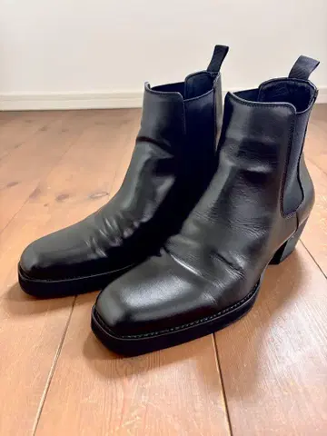 MB 하이엔드 스퀘어토 하이힐 부츠 사이드 고어 PRY 천연 가죽