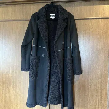 블랙 에코 무스탕 코트