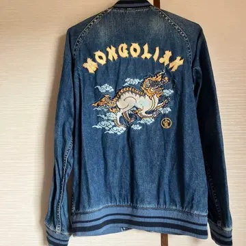 인디고 하늘 INDIGO KU 데님 자켓 지퍼 달린 자수 가을 옷