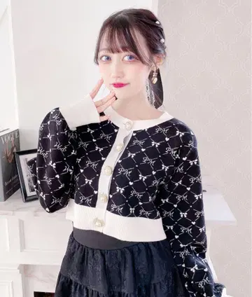 MA*RS 마즈 모노그램 숏 가디건