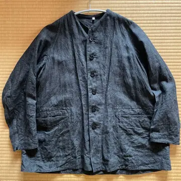 YOSHIDA TOKIHO 린넨 먹물 염색 래글런 자켓