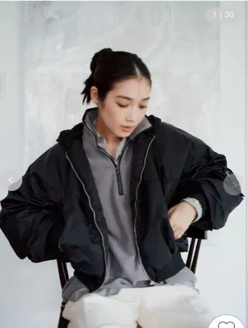 emmi atelier 후드 부착 2WAY 블루종 새상품
