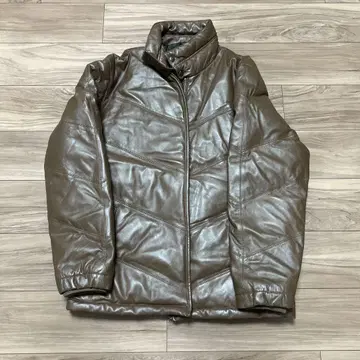 Licorice 가죽 다운 자켓 양가죽 램 가죽 가죽 자켓