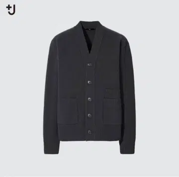 [고품질] UNIQLO +J 프리미엄 라무 V넥 가디건 그레이 XL