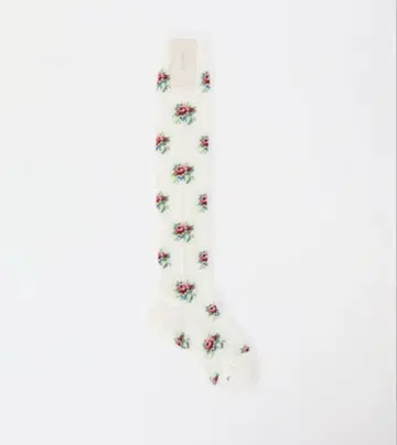 바바코 로즈 니하이 삭스 꽃무늬 화이트