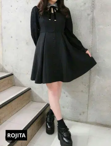 새상품급 로지타 레이스 절개 긴팔 원피스