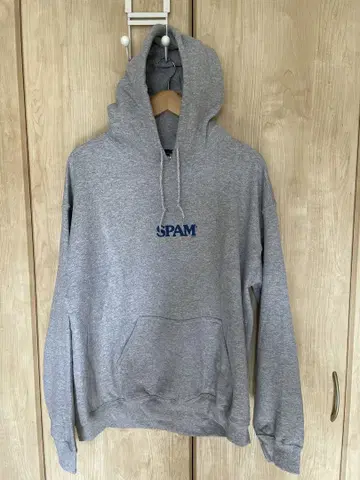 새상품 BEAMS SPAM 로고 후드티 그레이 L 후디