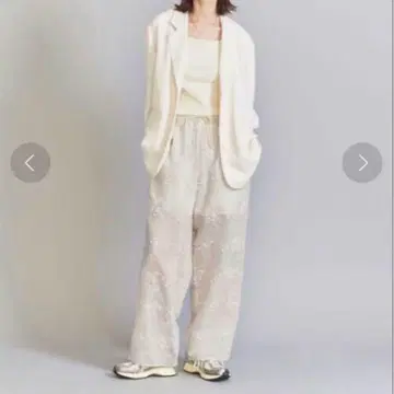 BEAUTY & YOUTH 셀룰로오스 나일론 자수 팬츠
