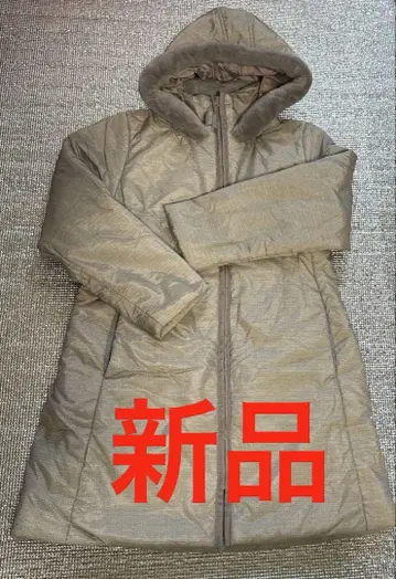 [새상품] 후드 부착 그레이 롱 코트