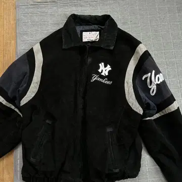Yankees 스웨이드풍 바시티 자켓 블랙