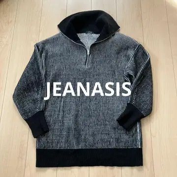 JEANASIS 스트라이프 하이넥 스웨터