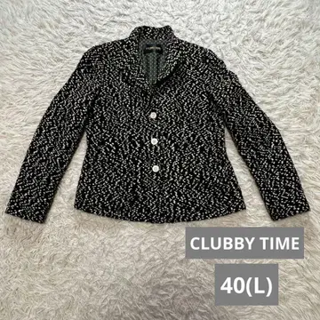 CLUBBY TIME 도트 무늬 숏 자켓 L