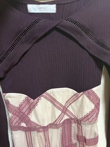 tocco closet 빅칼라 백 레이스업 도킹 원피스