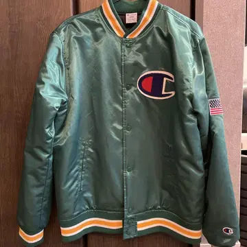 Champion 그린 바시티 자켓 L