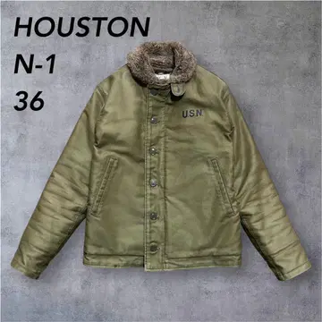 HOUSTON N-1 덱 자켓 카키 36 스텐실