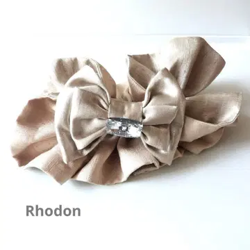 Rhodon 로돈 리본 스크런치 샴페인 골드