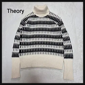 [새상품급] Theory 터틀넥 스웨터 자카드 니트 캐시미어 혼방