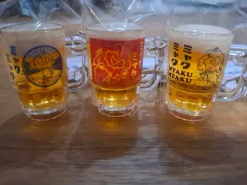 미사용 새상품 오사카 간사이 만박 미야쿠미야쿠 맥주 머그잔 키링 3종