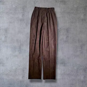 Munsingwear 스웨이드 느낌 투 턱 슬랙스 브라운 LL 상당