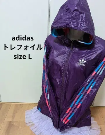 아디다스 지퍼 후드티 트레포일 퍼플 Y2K