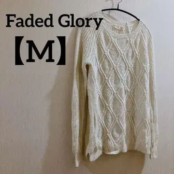 Faded Glory [ M ] 케이블 니트 스웨터 화이트