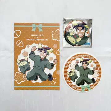 닌타마 산리오 콜라보 카페 캔뱃지 엽서 코스터 시오에 분지로