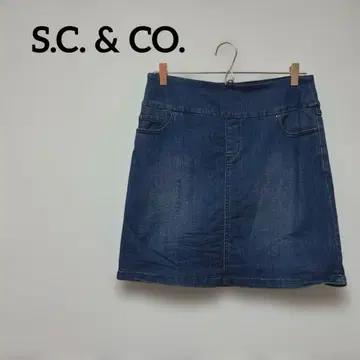S.C. & CO. 데님 스커트 다크 블루