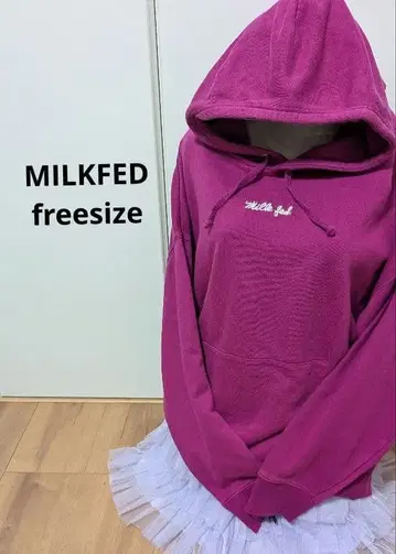 MILKFED. 밀크페도 후드티 핑크 후디 프리 사이즈