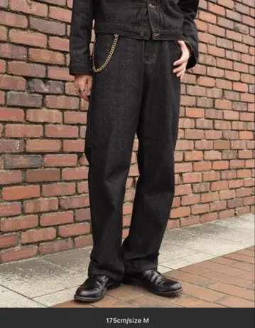 Noen 신치 벨트 청바지 블랙 M