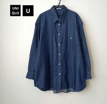 UNIQLO U 데님 오버 사이즈 셔츠 XL 67 블루 426127