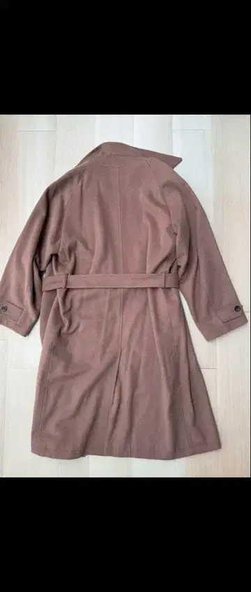 브라운 울 코트 벨트 포함