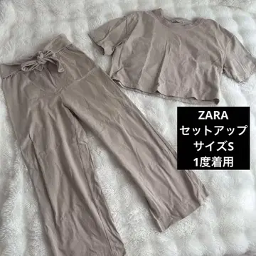 ZARA 베이지 크롭 탑 팬츠 셋업 S 사이즈 1회 착용