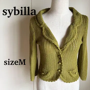 [ 새상품급 ] Sybilla 코튼 시스루 니트 자켓 M 일본제